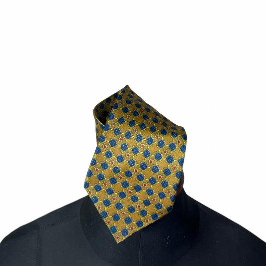 Crown Geometric Medallion Print Necktie 9 cm