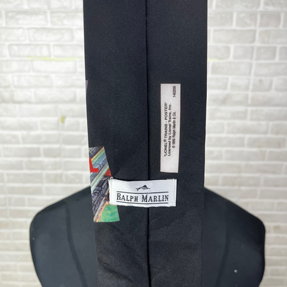RARE Vintage 1995 Ralph Marlin Retro Ads Collage Necktie 9 cm