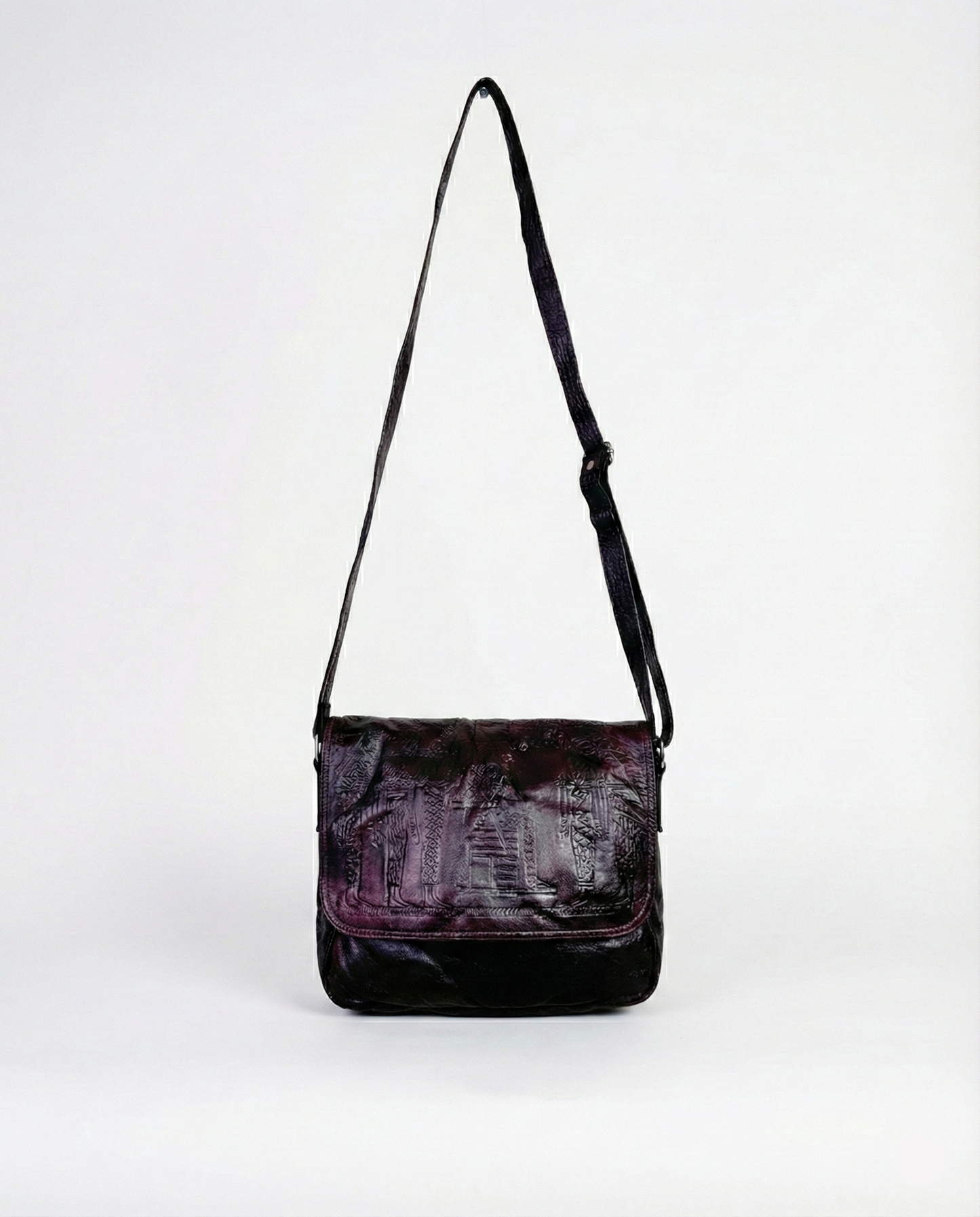 Vintage Embossed Egyptian Pharaonic Genuine Leather Bag