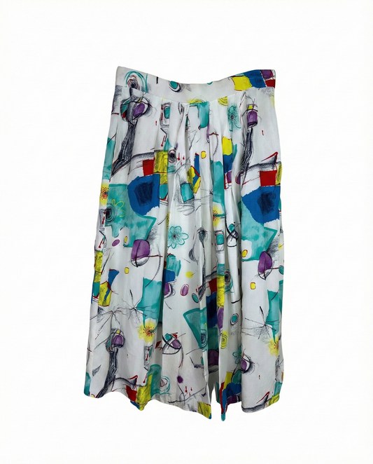 Vintage Brigitte Both Pleated Midi Skirt -  Medium