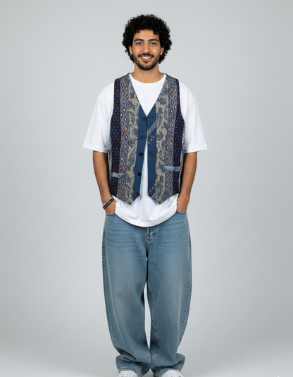 Retied Upcycled Neckties Vest - Small