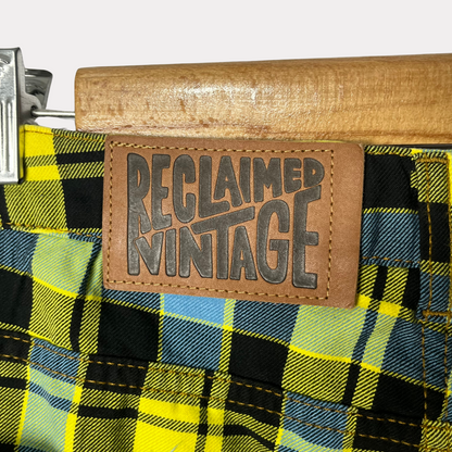 Reclaimed Vintage Denim Yellow Checkered Jeans W38