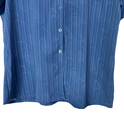 Blue Geometric Patterned Women's Shirt Large