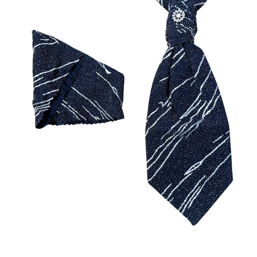 Vest, Slip-on necktie & Pocket Square Set