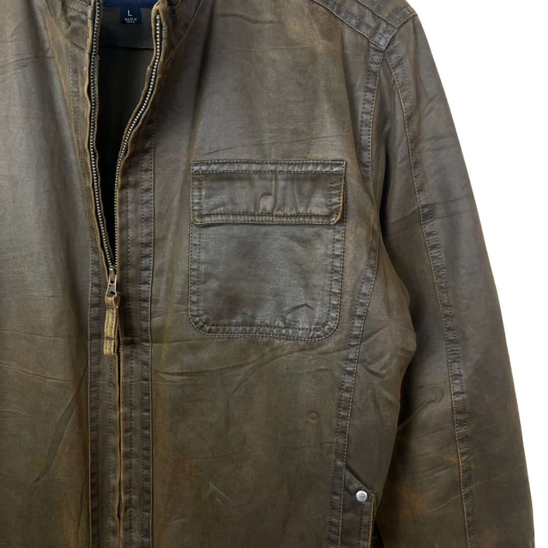 Gazman Brown Leather Jacket Large