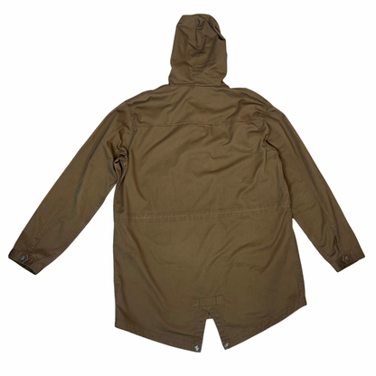 Tan Hooded long Jacket 2XL