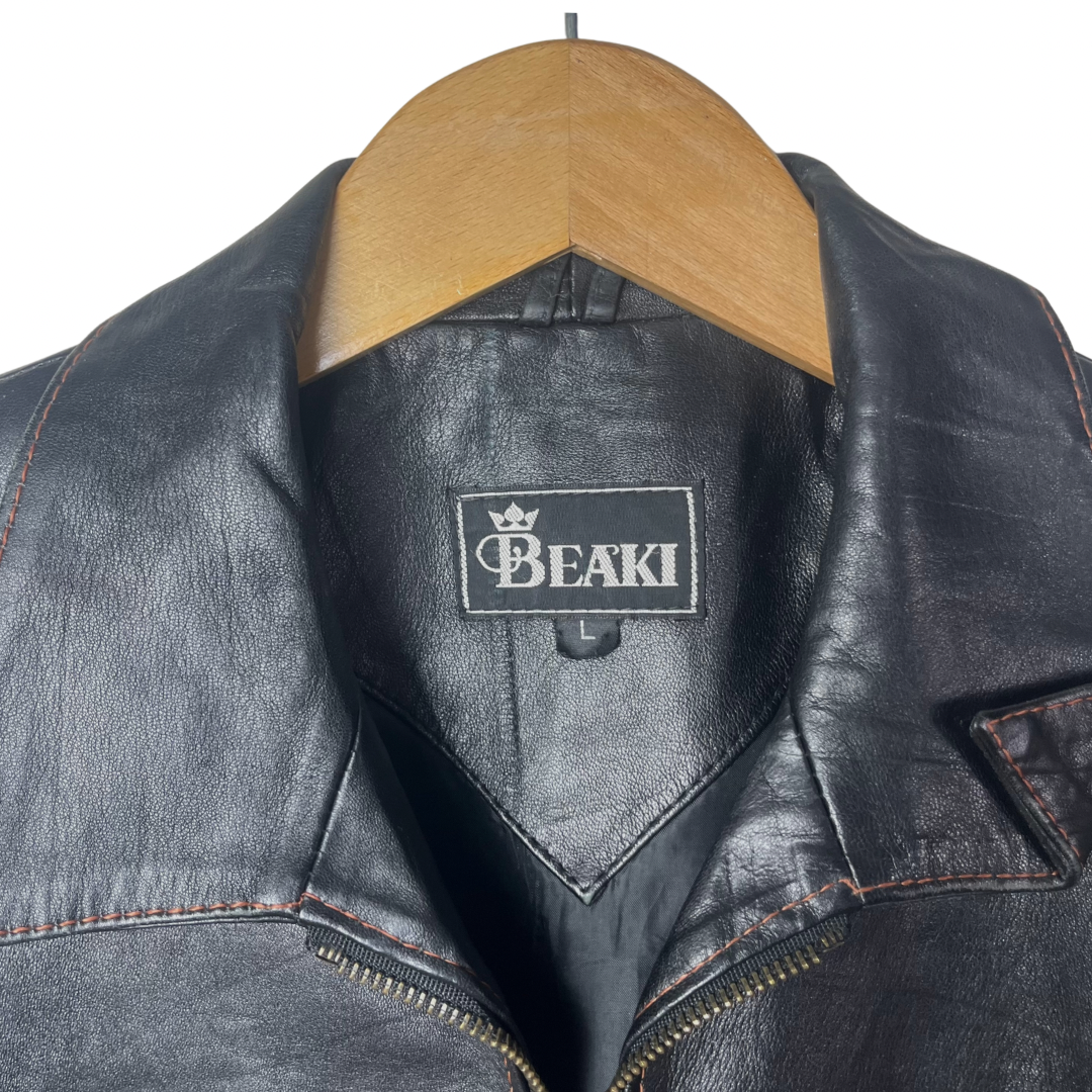 Vintage Beaki Genuine Leather Jacket Small