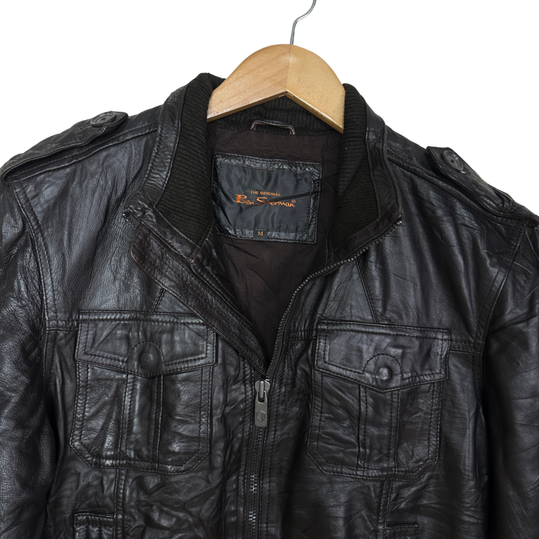 Ben Sherman Brown Genuine Leather Jacket Medium