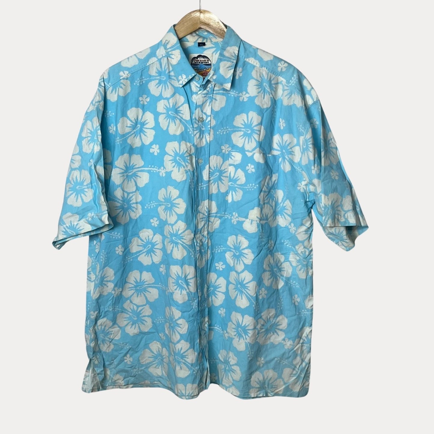 Blue Okanui Hawaiian Shirt XL