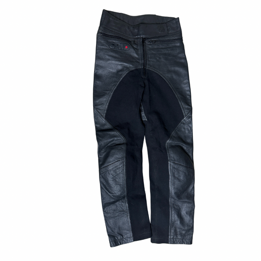 Grid Biker Leather Pants Small