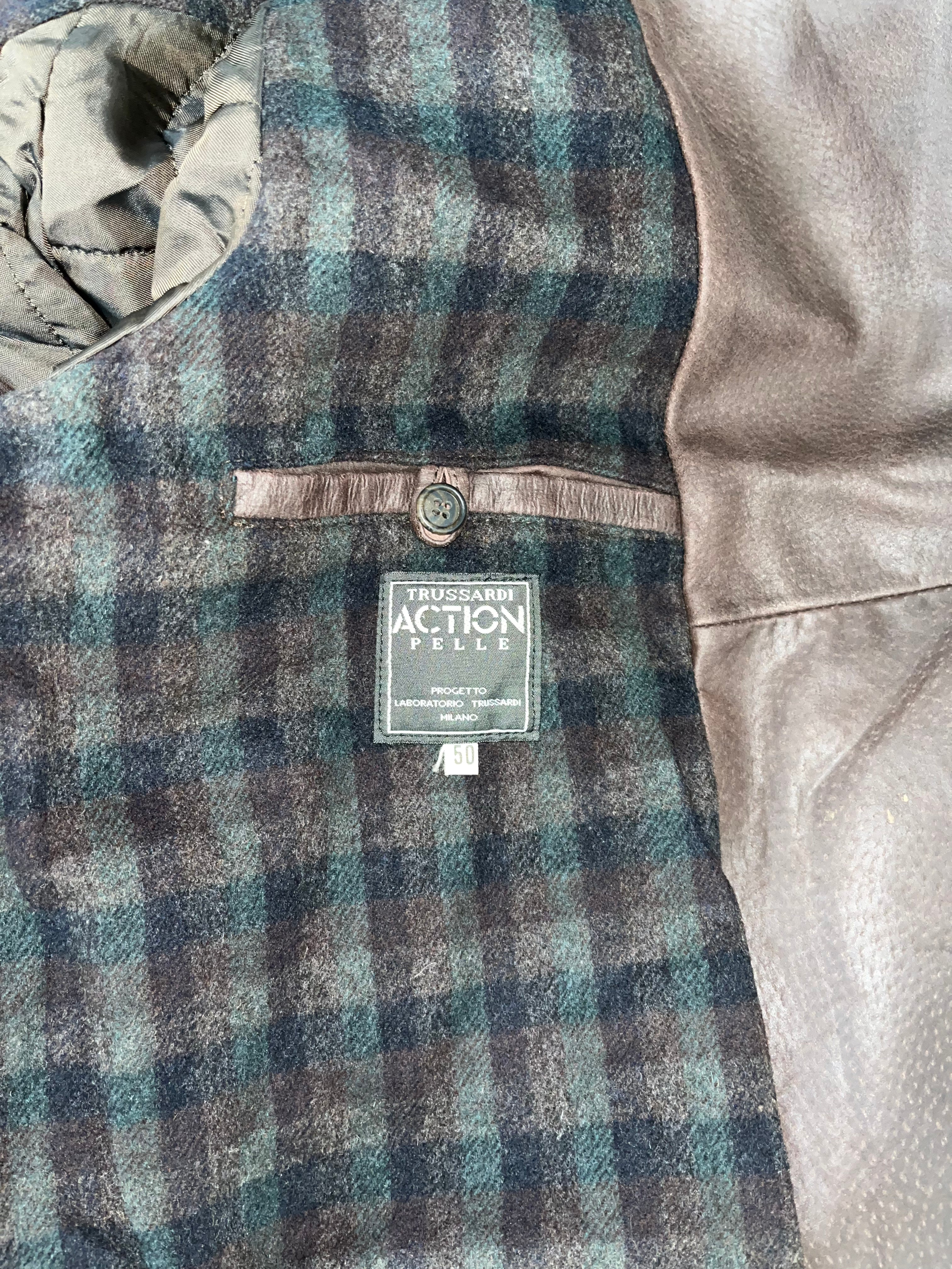 Vintage Trussardi Action Pelle Genuine Leather Jacket
