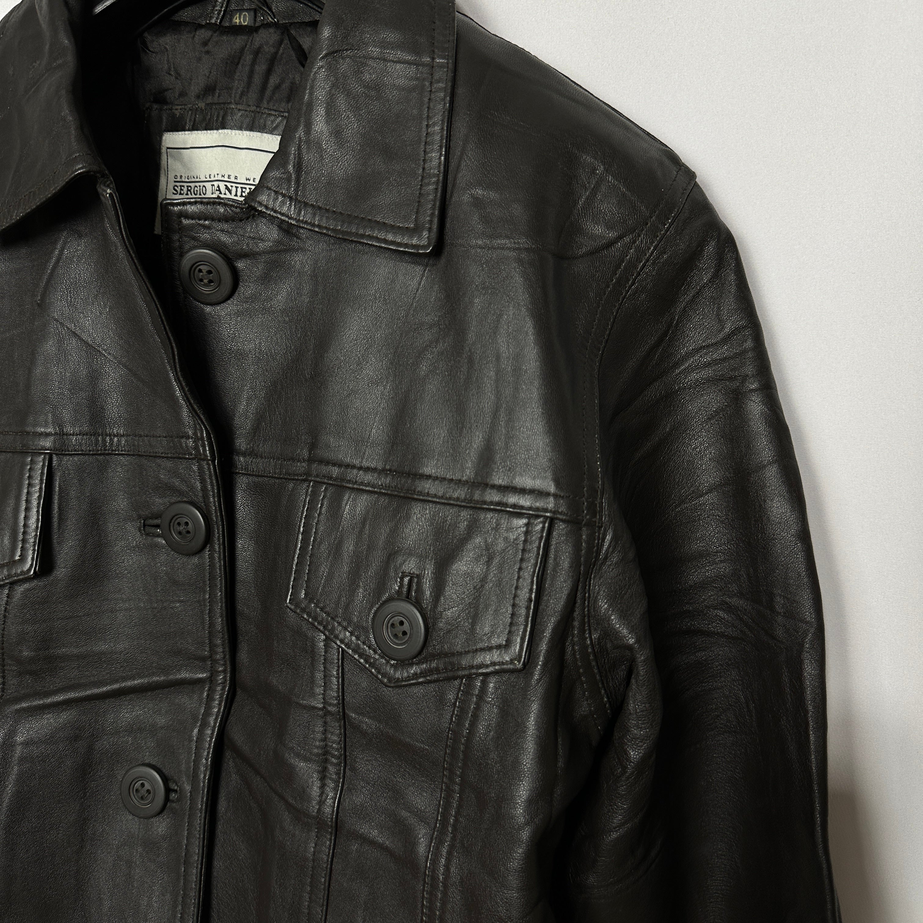 Vintage Sergio Danielli Brown Genuine Leather Jacket - Women's Medium