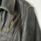 Vintage El Charro Distressed Genuine Leather Biker Jacket Small/ Medium