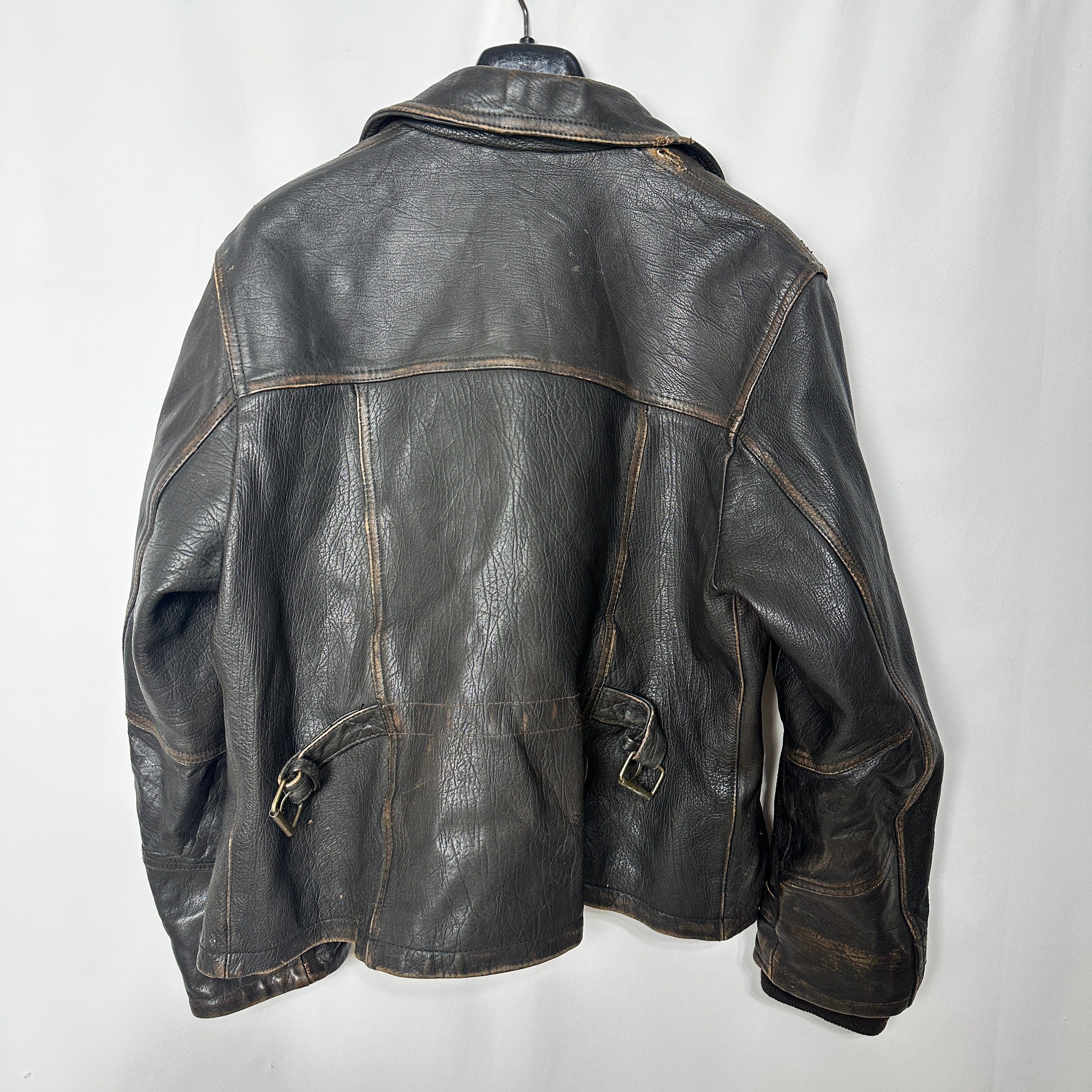 Vintage El Charro Distressed Genuine Leather Biker Jacket Small/ Medium