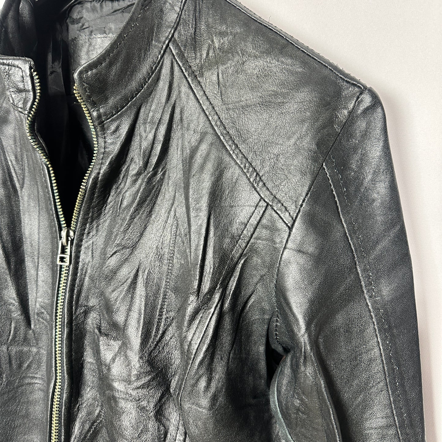 Genuine Leather Women's Biker Jacket Small