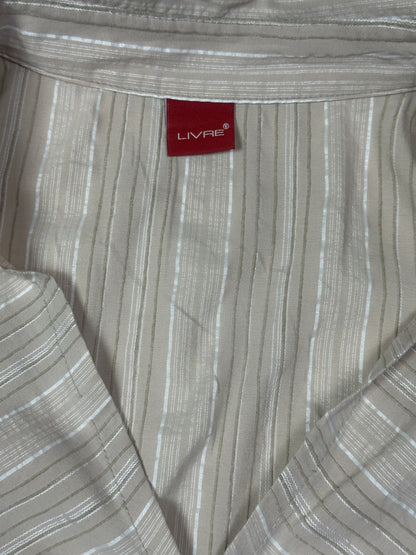 Livre Vintage Striped Ruched Fitted Blouse