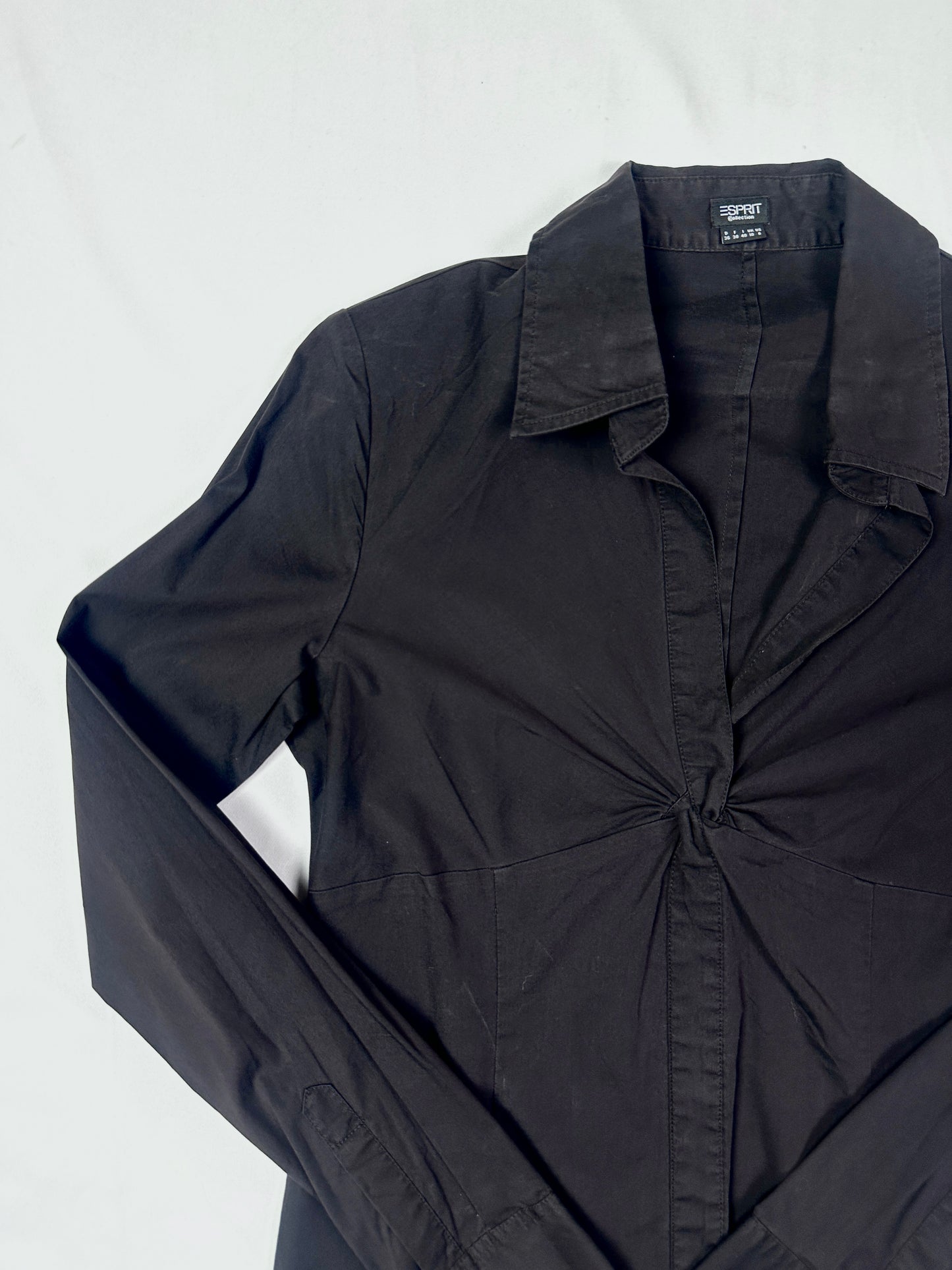 Esprit Black Twist-Front Fitted Shirt