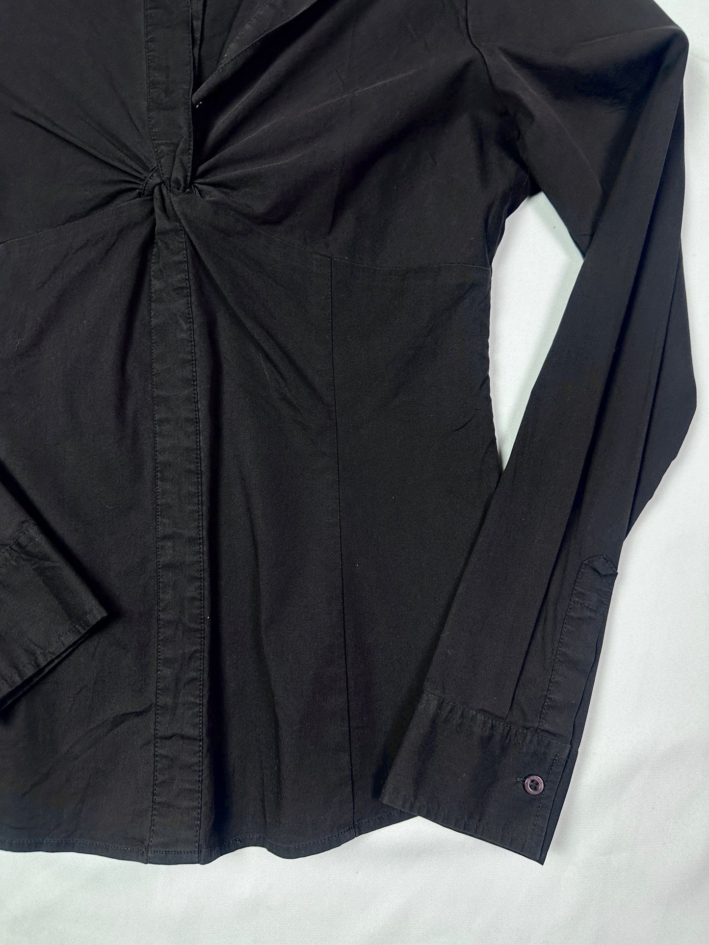 Esprit Black Twist-Front Fitted Shirt