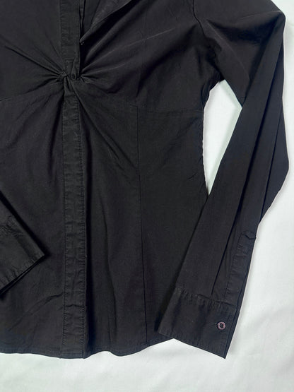 Esprit Black Twist-Front Fitted Shirt