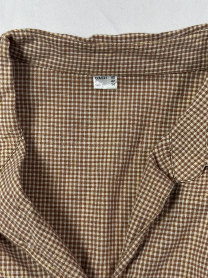 Vintage Shimmery Gingham Fitted Shirt - Women's Large