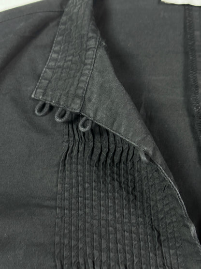 Y2K  Pleated Front Fitted Shirt - Large