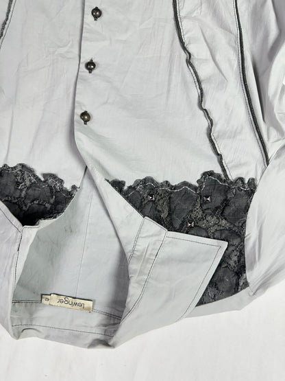 Lewinger Fitted Shirt with Lace Detail Size 42