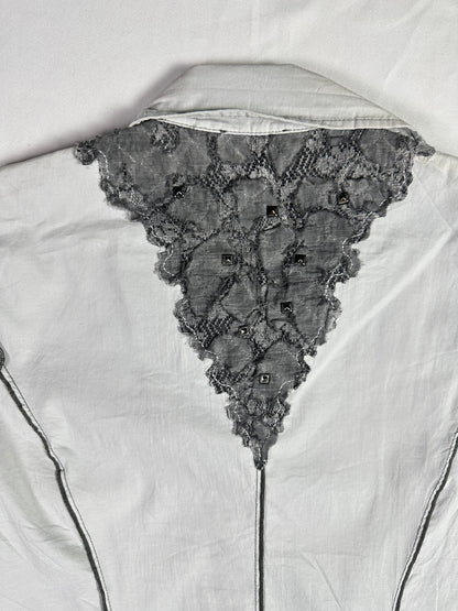 Lewinger Fitted Shirt with Lace Detail Size 42