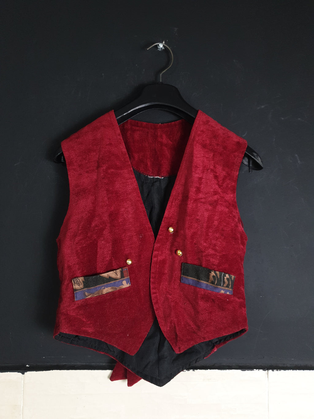 Vintage Red Velvet Vest