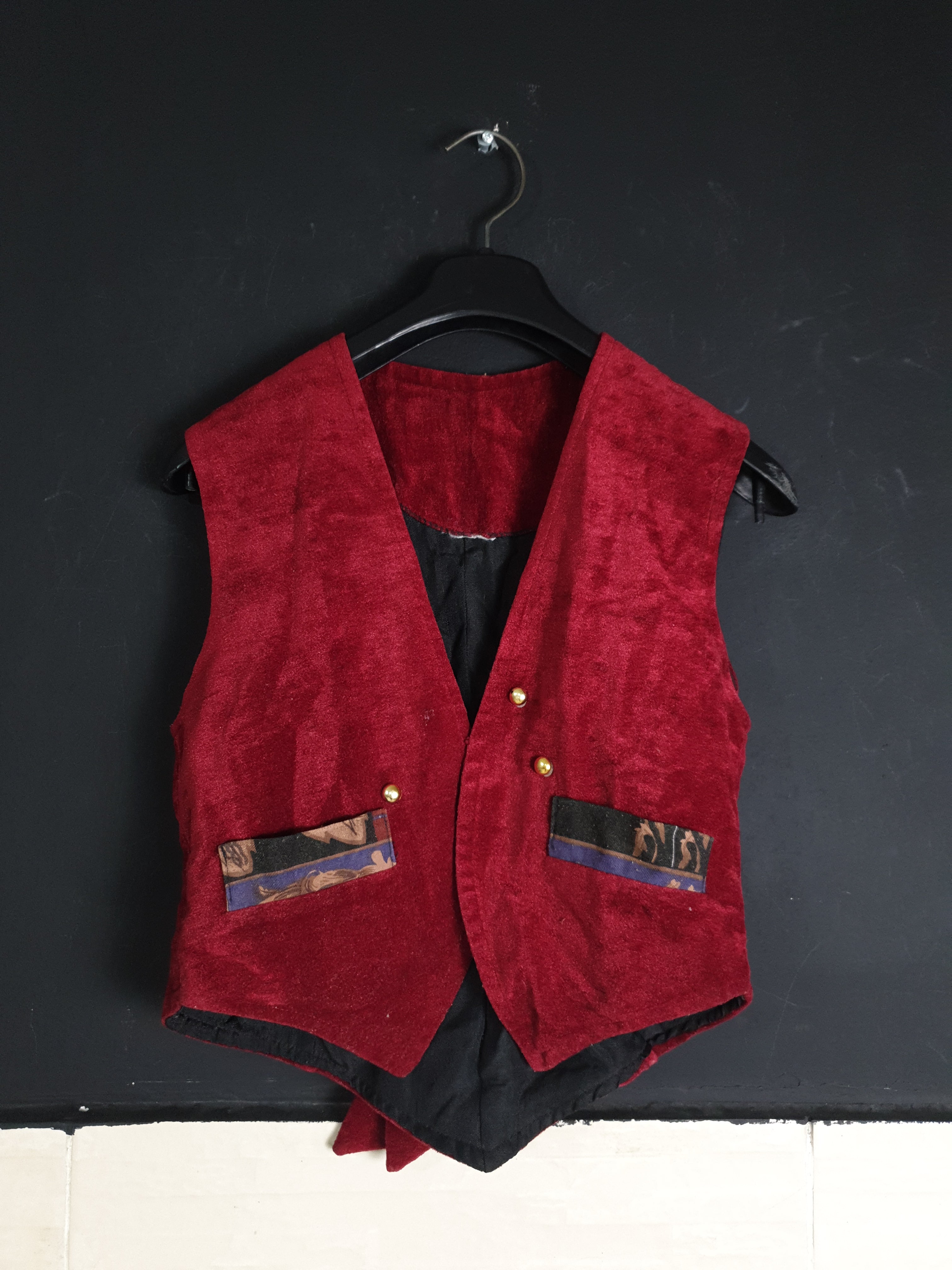 Vintage Red Velvet Vest