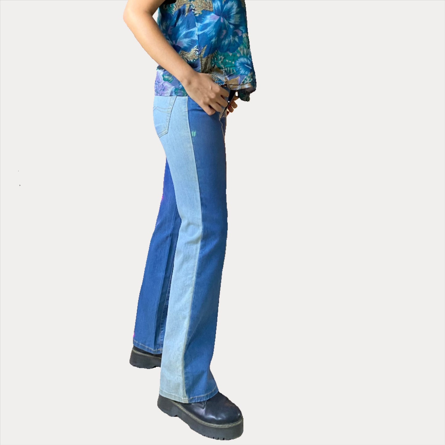 Vintage GV Jeans Two-tone Women's Denim Pants