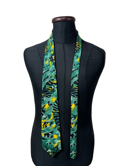 Silver City Animal Print Green Necktie 9 cm