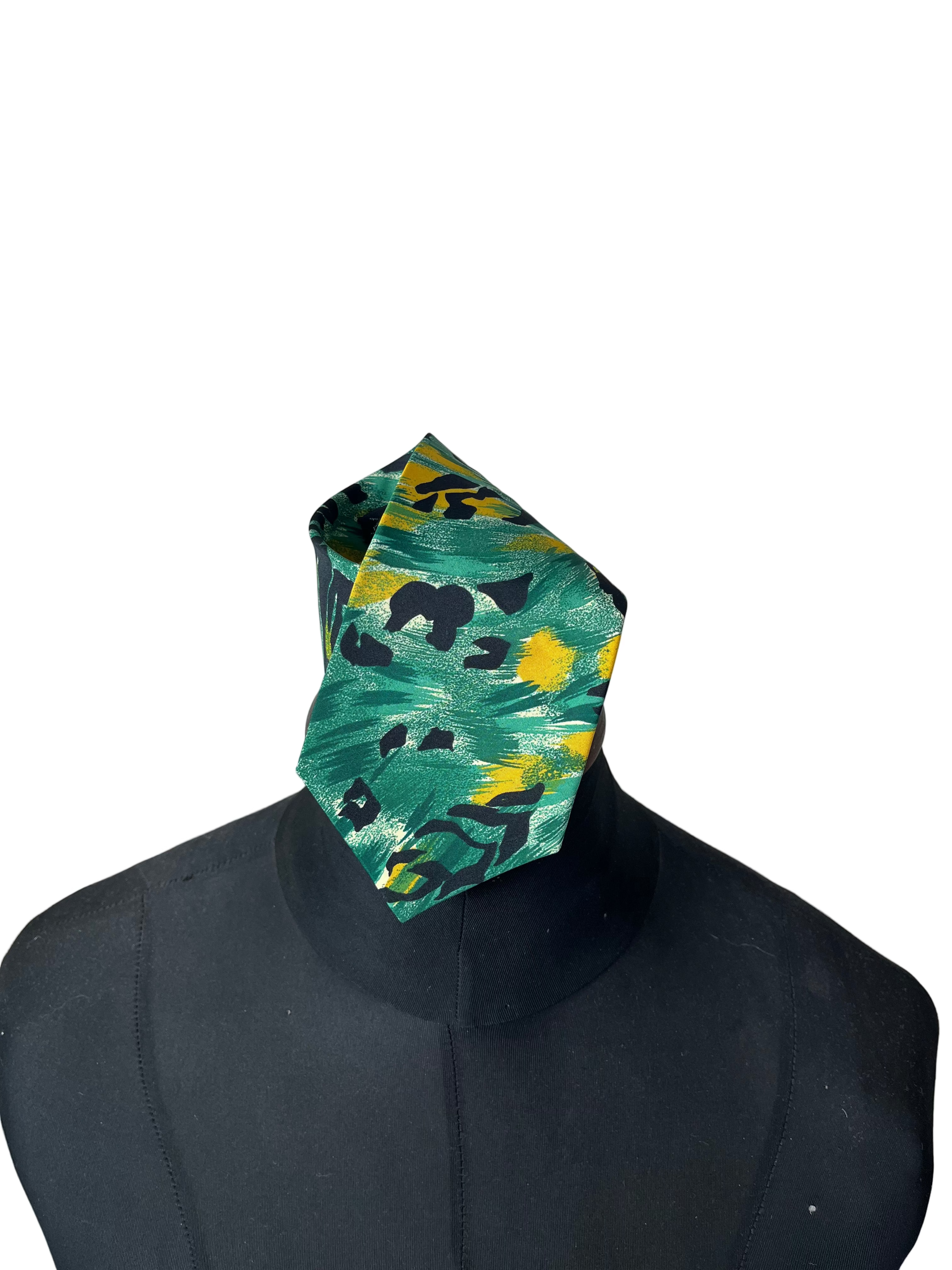 Silver City Animal Print Green Necktie 9 cm