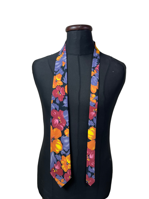 Silver City multicolor painted floral necktie