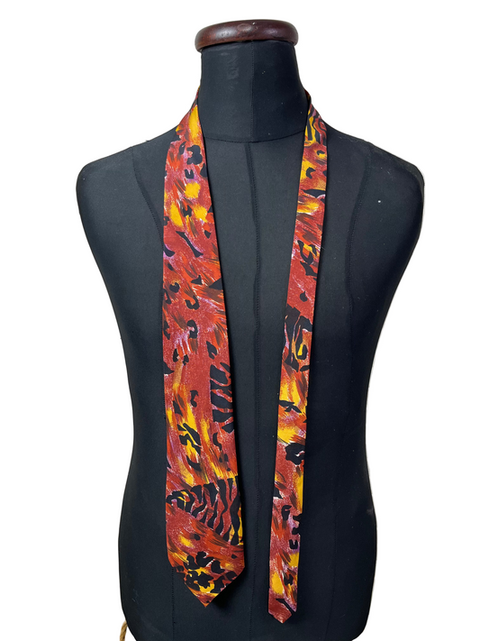 Silver City Animal Print Red Necktie 9 cm