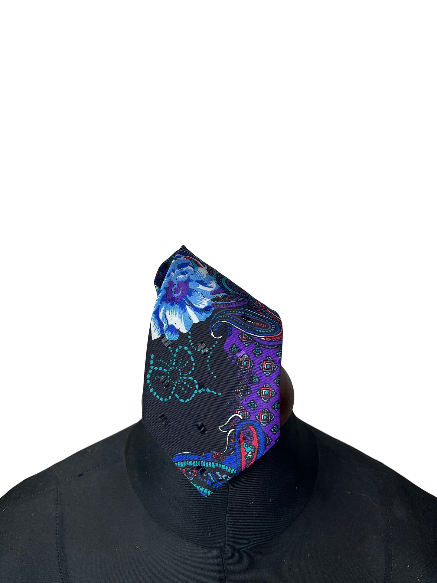 Silver City Purple Floral Paisley Necktie 9 cm