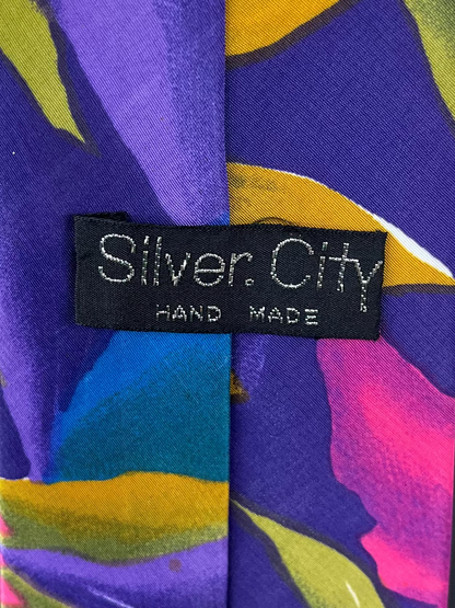 Silver City Floral Necktie 9 cm