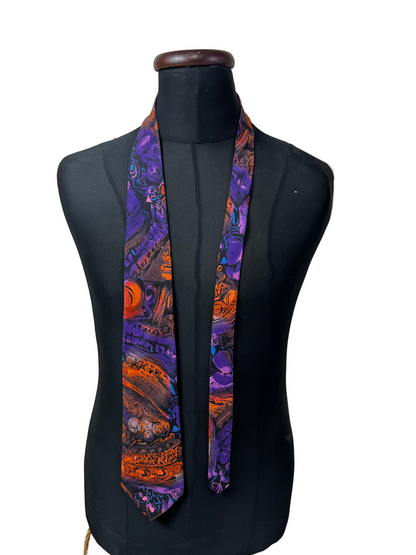 Silver City Retro Psychedelic Swirl Necktie - Purple & Orange