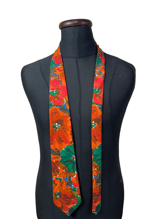Silver City Orange Floral Necktie 9 cm