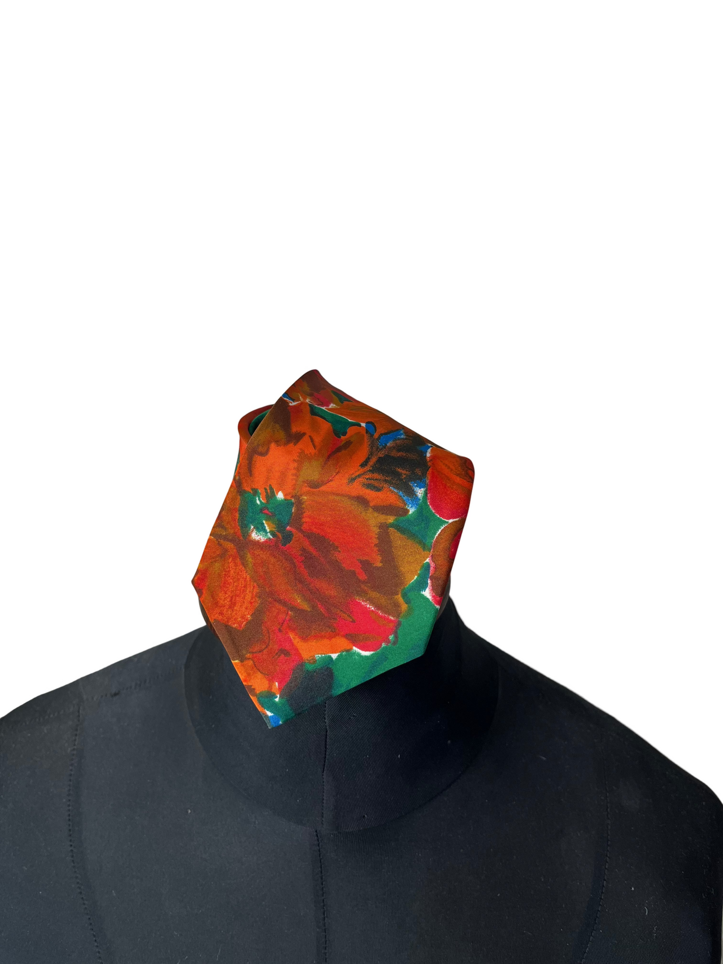 Silver City Orange Floral Necktie 9 cm