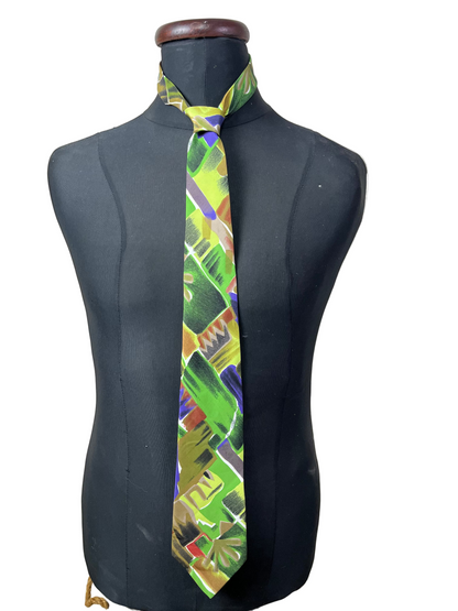 Silver City Retro Brushstroke Necktie 9 cm