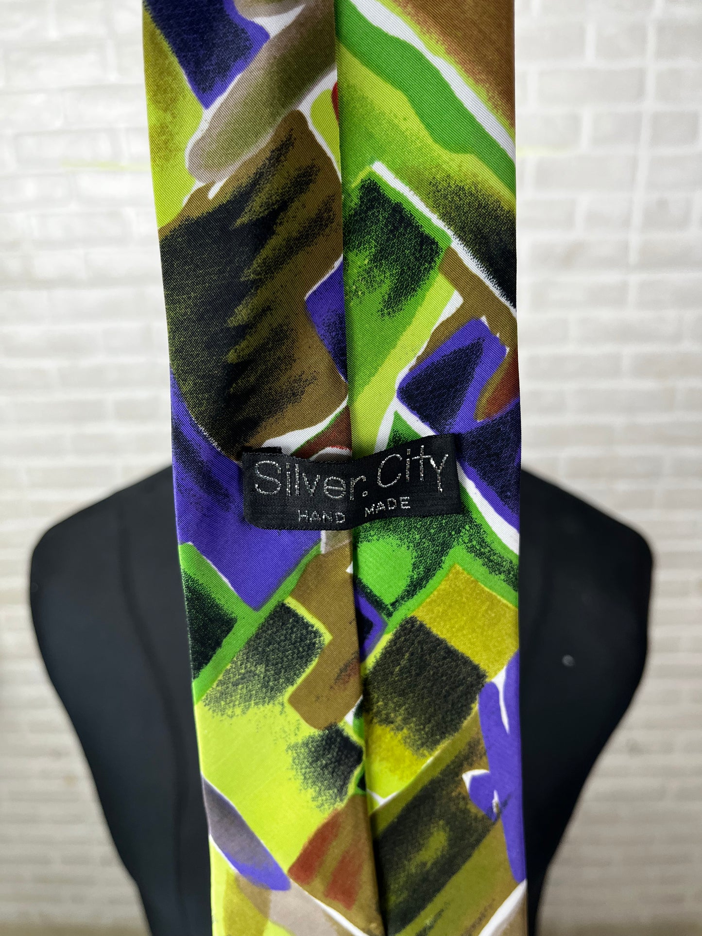 Silver City Retro Brushstroke Necktie 9 cm