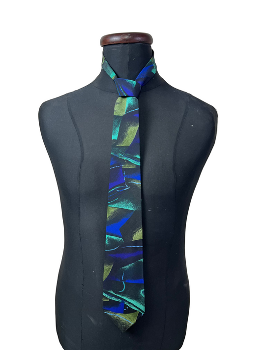 Silver City Blue & Lime Necktie 9 cm