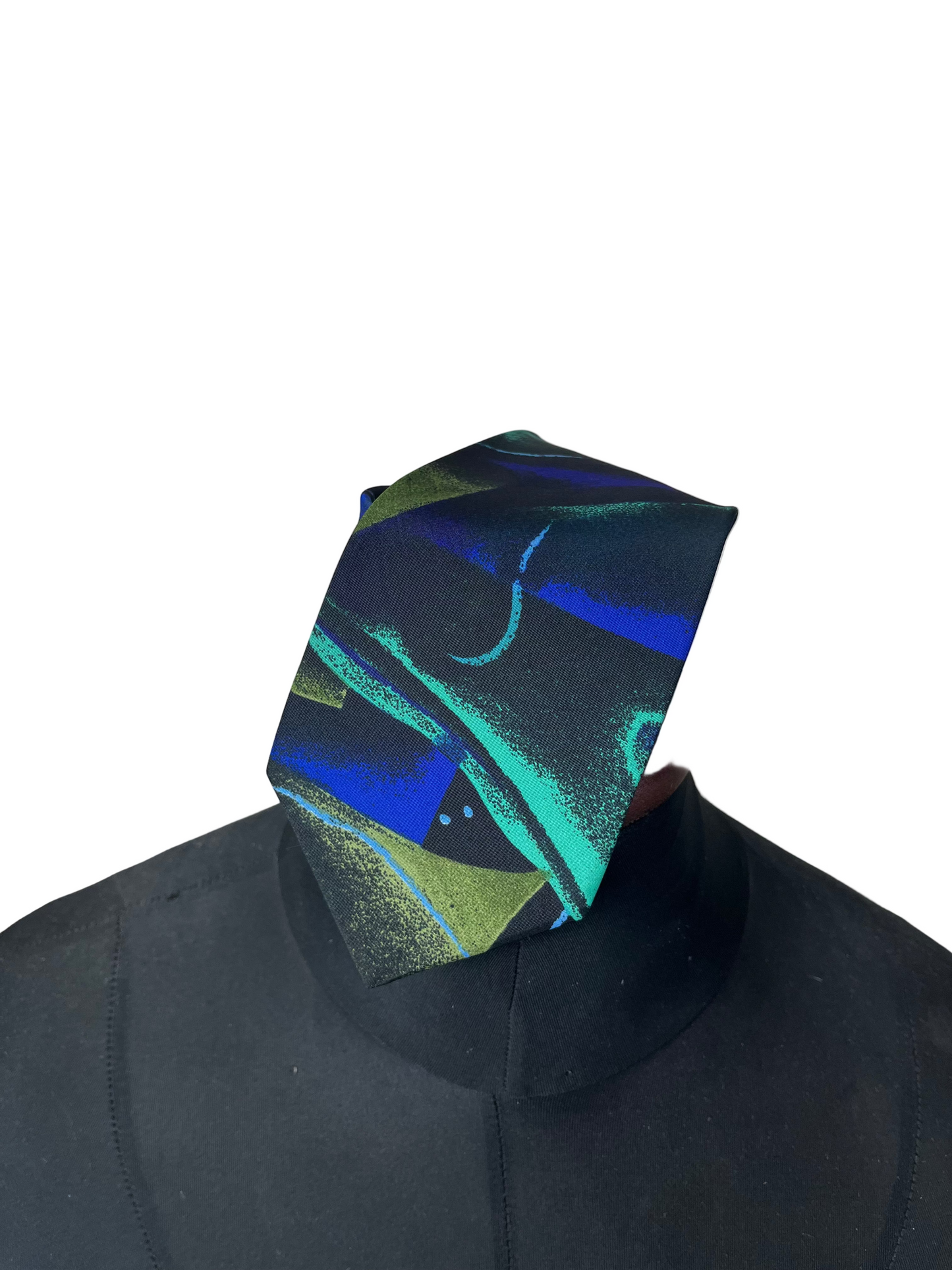 Silver City Blue & Lime Necktie 9 cm