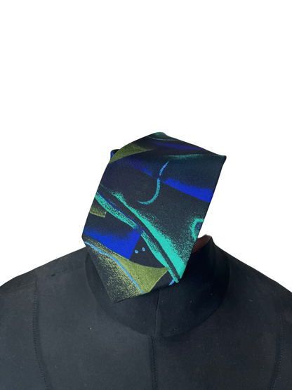 Silver City Blue & Lime Necktie 9 cm