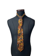 Silver City Animal Print Brown Necktie 9 cm