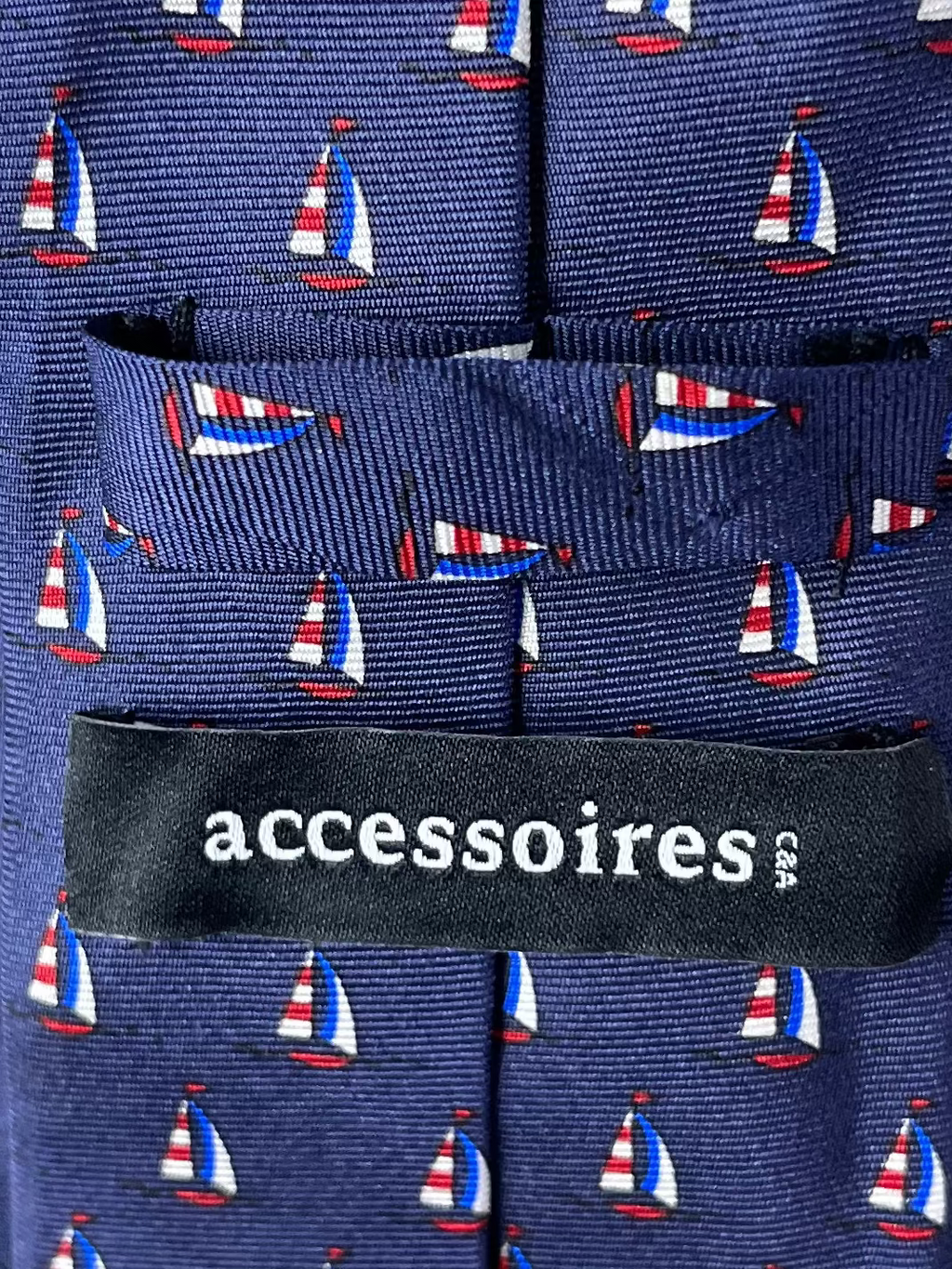 Brand New C&A Boats Necktie 7.5 cm - 100% Silk