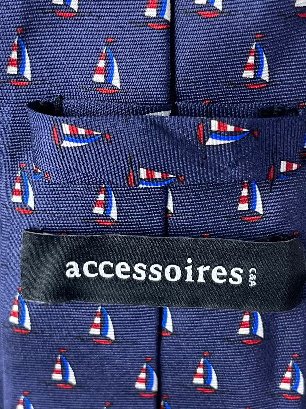 Brand New C&A Boats Necktie 7.5 cm - 100% Silk