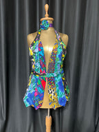 Handmade Upcycled Tie Halter Vest Top & Choker