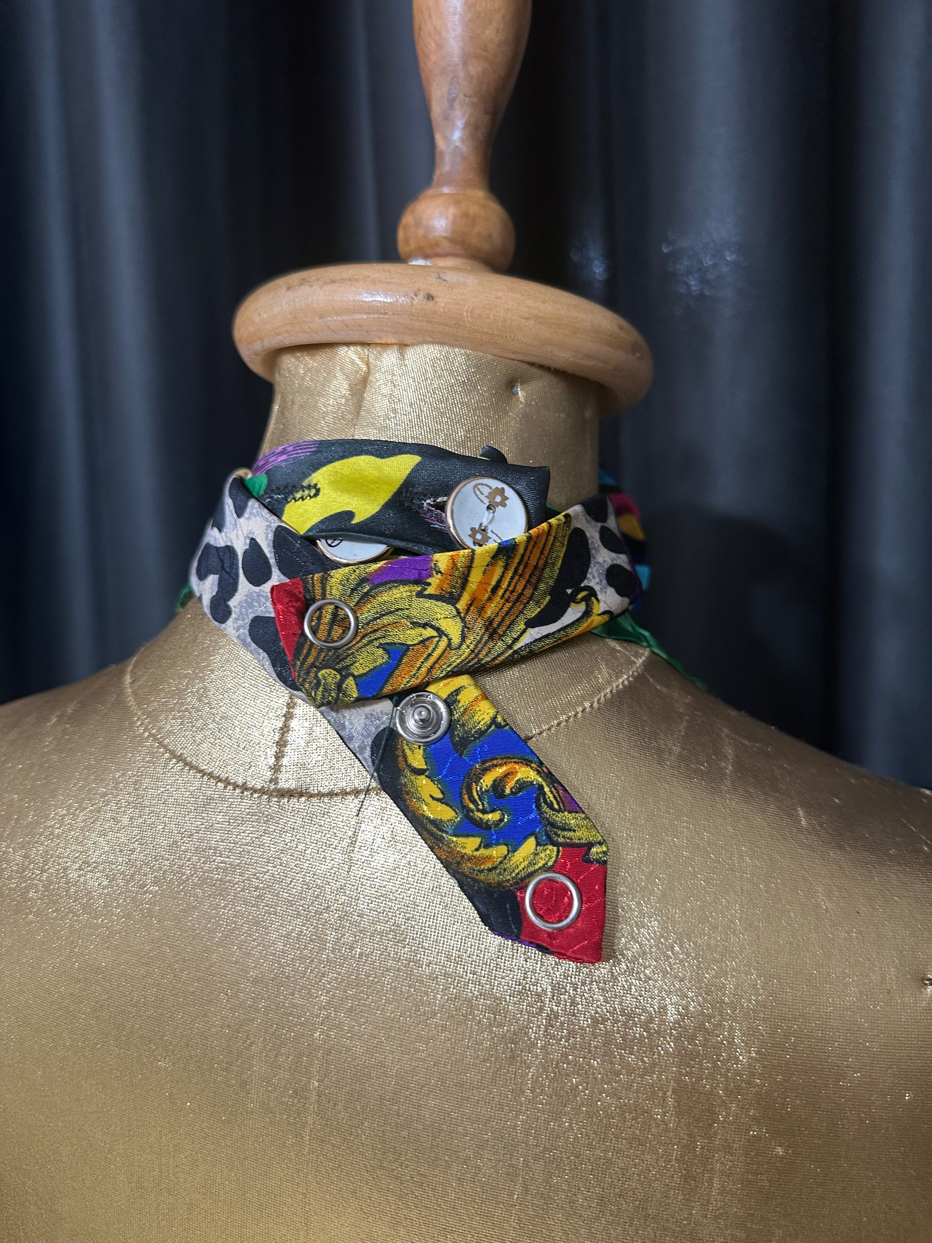 Handmade Upcycled Tie Halter Vest Top & Choker