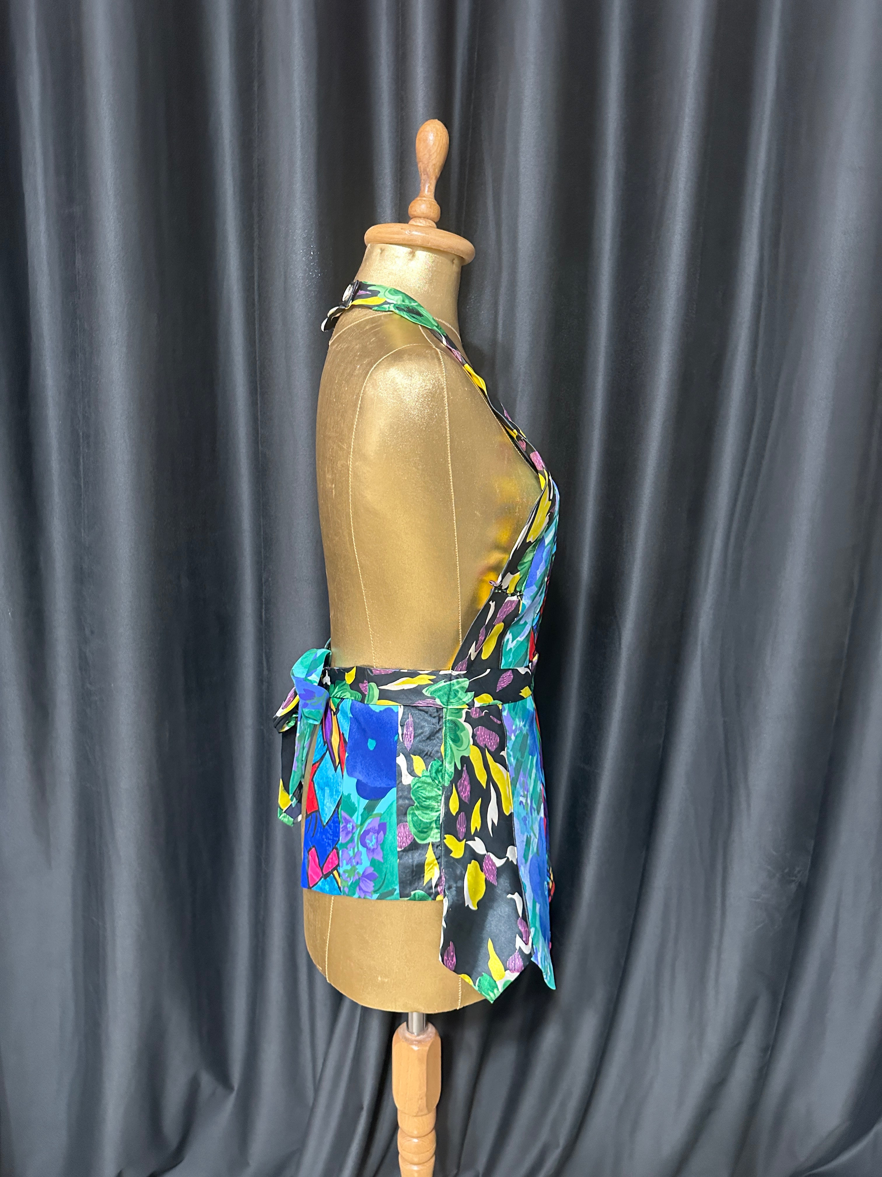 Handmade Upcycled Tie Halter Vest Top & Choker
